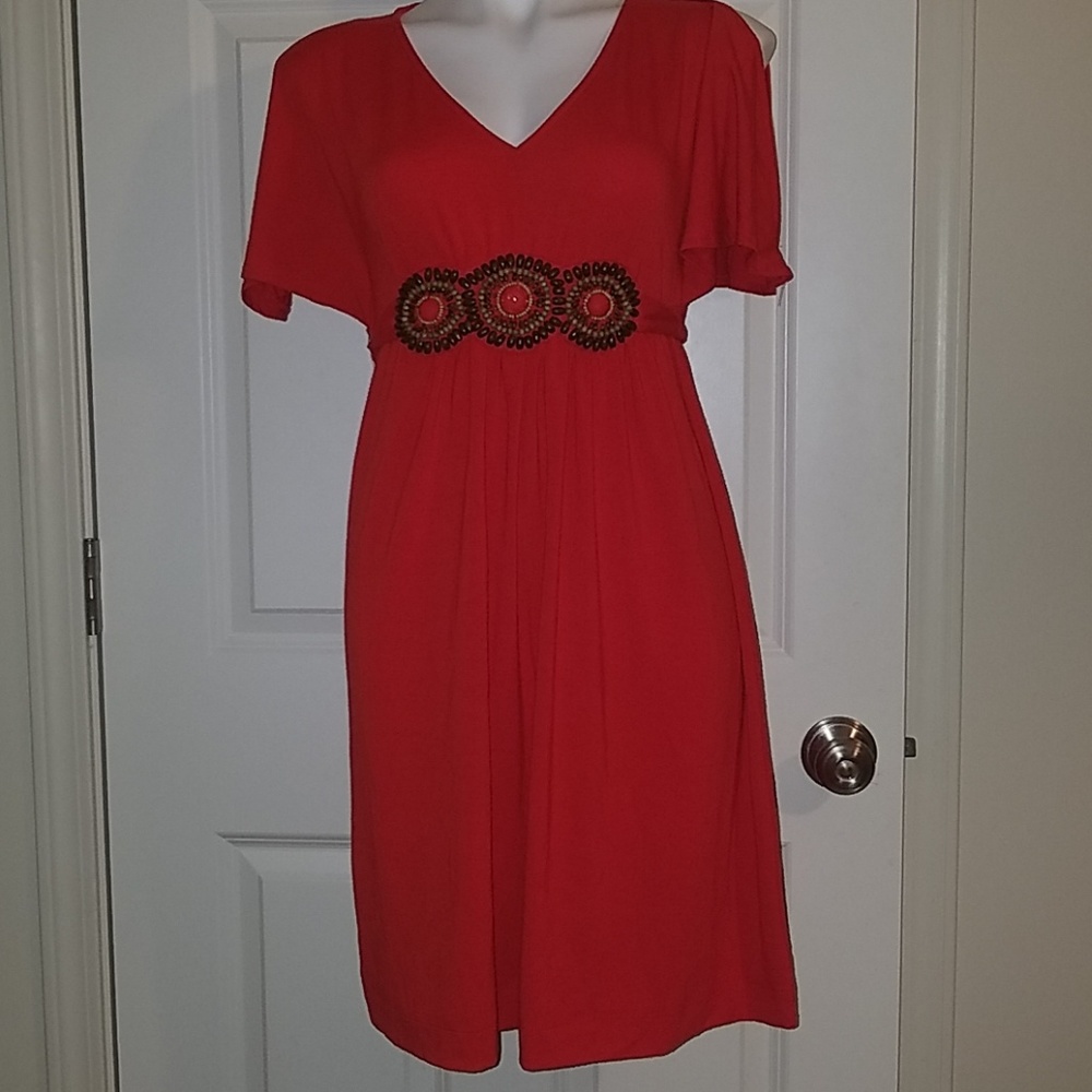 Cold shoulder Beaded Dress